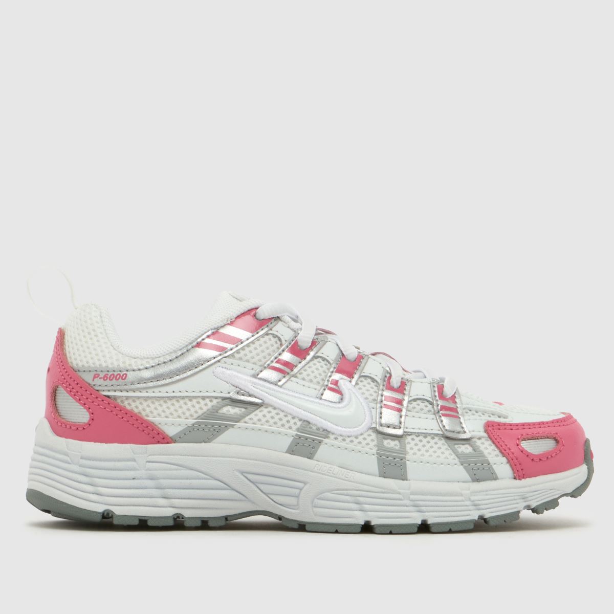 Nike White & Pink P-6000 Girls Junior Trainers