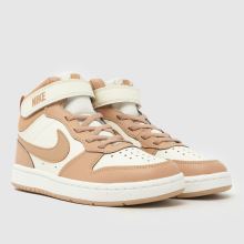 Nike Court Borough Mid 2 Girls Junior in Beige Multi Nike Court Borough Mid 2,2 of 4