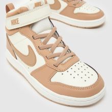 Nike Court Borough Mid 2 Girls Junior in Beige Multi Nike Court Borough Mid 2,3 of 4