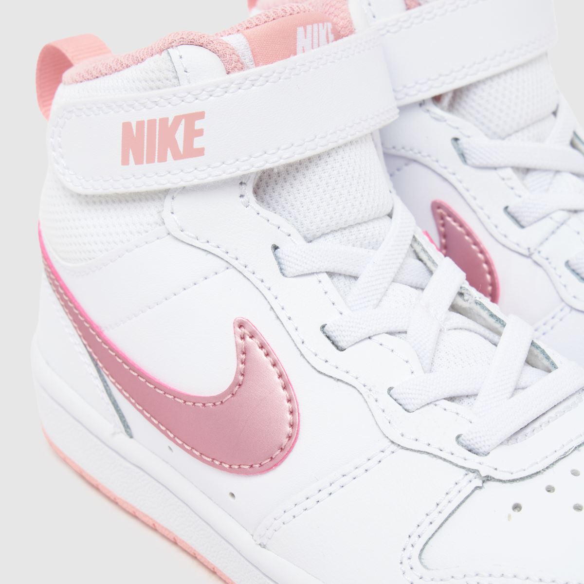 Nike Court Borough Mid 2 Girls Junior in White & Pink Nike Court Borough Mid 2 4