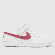 Nike Court Borough Low Girls Junior in White & Burgundy Nike Court Borough Low,1 of 4