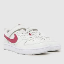 Nike Court Borough Low Girls Junior in White & Burgundy Nike Court Borough Low,2 of 4