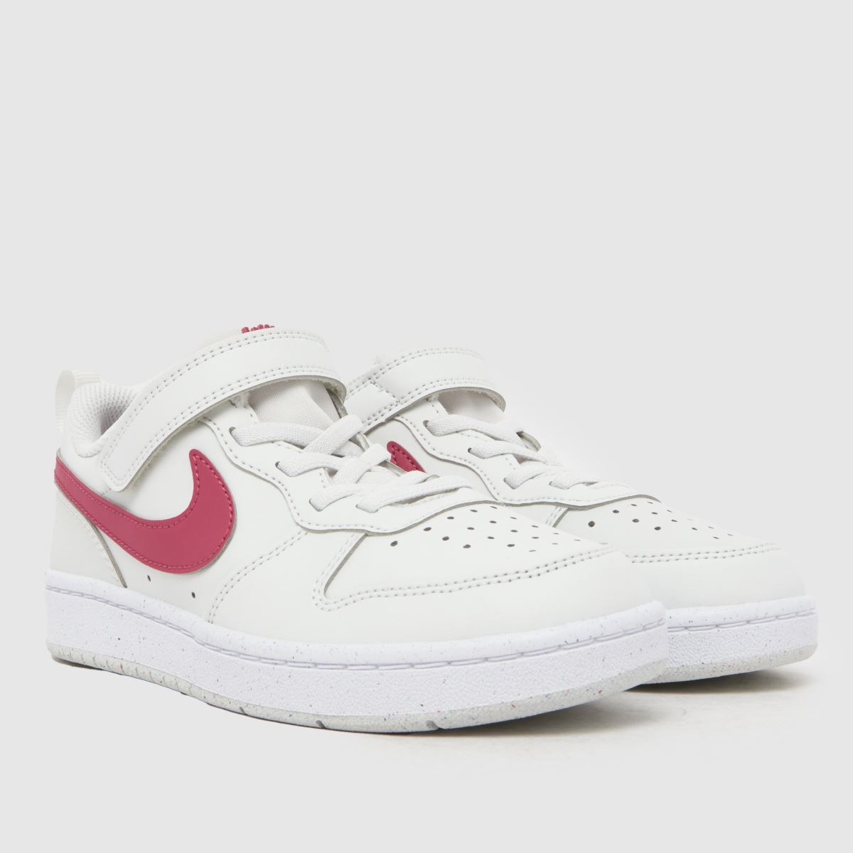 Nike Court Borough Low Girls Junior in White & Burgundy Nike Court Borough Low 1
