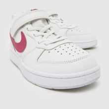 Nike Court Borough Low Girls Junior in White & Burgundy Nike Court Borough Low,3 of 4