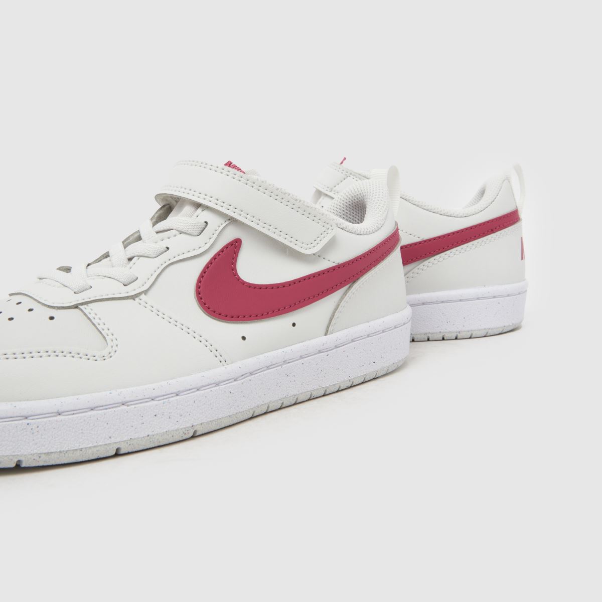 Nike Court Borough Low Girls Junior in White & Burgundy Nike Court Borough Low 7