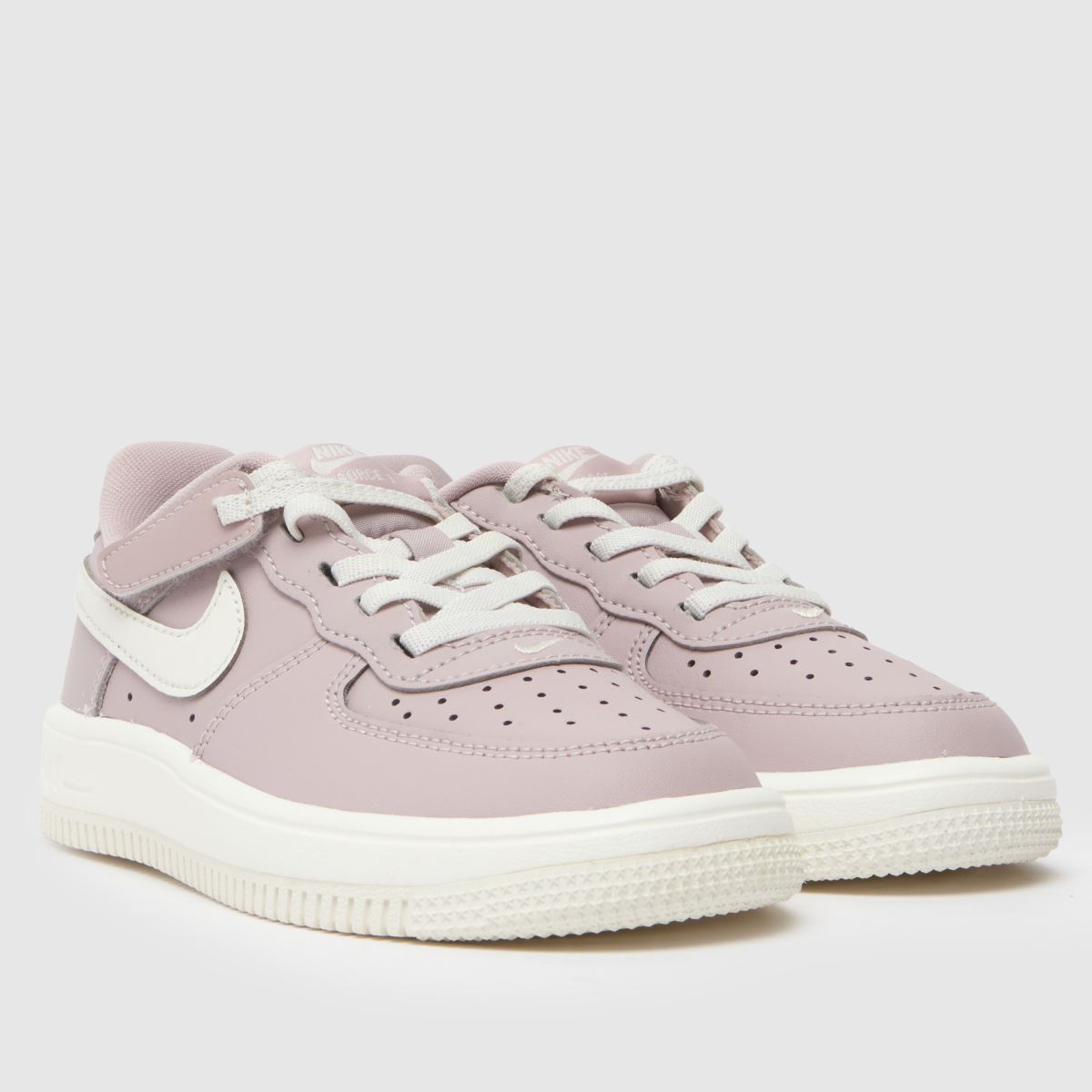Kids Girls Junior Lilac Nike Air Force Low EasyOn Trainers schuh