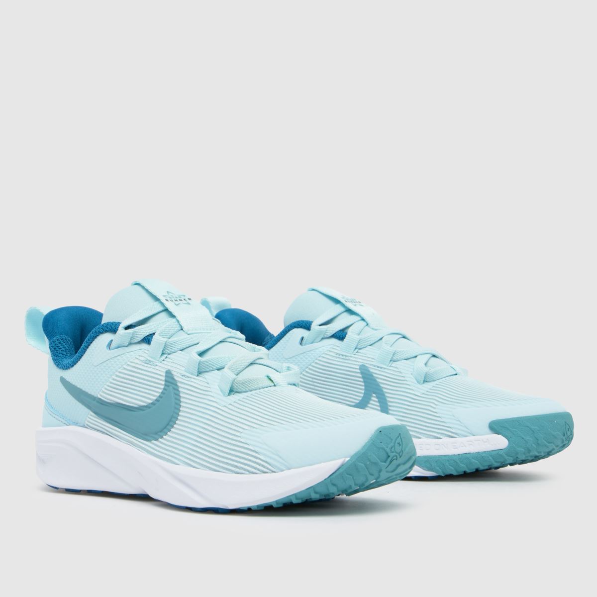 Kids Girls Junior White Pl Blue Nike Star Runner Trainers schuh