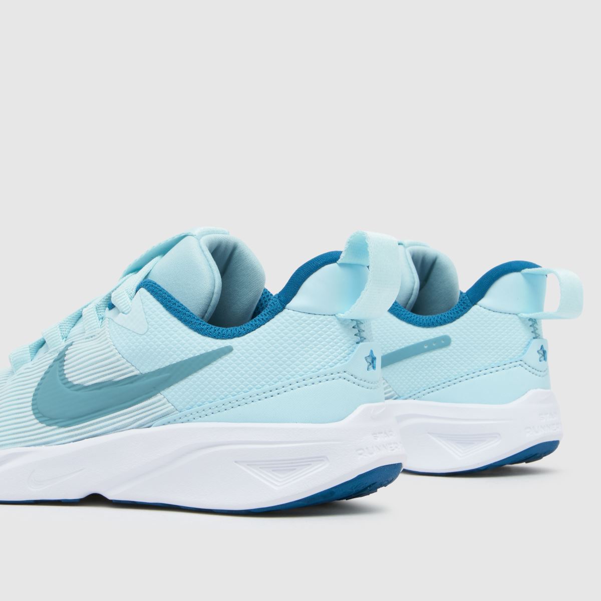Kids Girls Junior White Pl Blue Nike Star Runner Trainers schuh