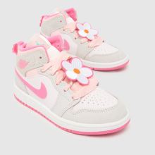 Nike Jordan 1 Mid Girls Junior in Grey Multi Nike Jordan 1 Mid,3 of 4