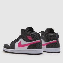 Nike Jordan 1 Mid Girls Junior in Black & pink Nike Jordan 1 Mid,4 of 4