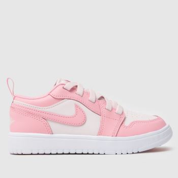 Nike Jordan White & Pink Air Jordan 1 Low Girls Junior