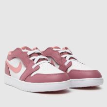 Nike Jordan Air Jordan 1 Low Girls Junior in White & Pink Nike Jordan Air Jordan 1 Low,2 of 4