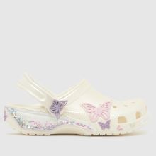 Crocs Classic Butterfly Sparkle Clog Girls Junior in White Multi Crocs Classic Butterfly Sparkle Clog,1 of 4