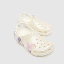 Crocs Classic Butterfly Sparkle Clog Girls Junior in White Multi Crocs Classic Butterfly Sparkle Clog,3 of 4