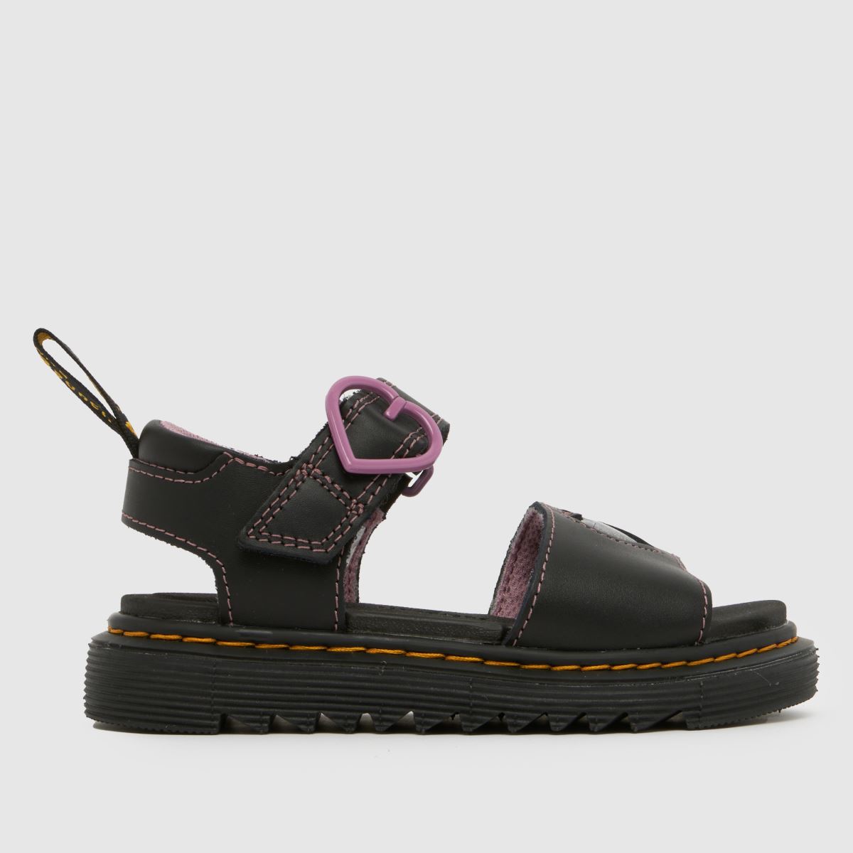 Dr. Martens Black Marlowe Hearts II Girls Junior Trainers