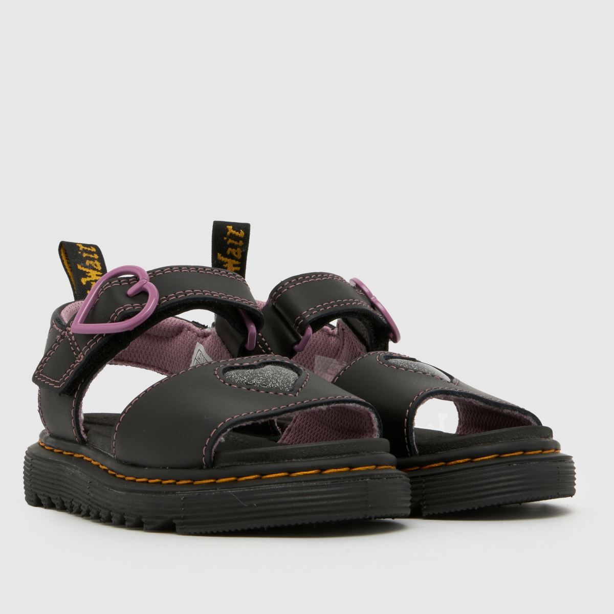 Dr Martens Marlowe Hearts II Girls Junior in Black Dr Martens Marlowe Hearts II 1