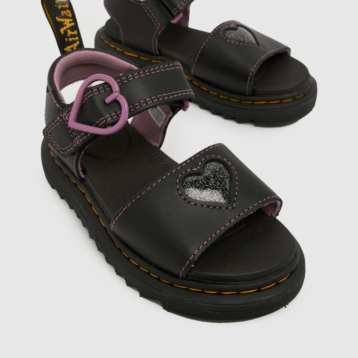 Dr Martens Marlowe Hearts II Girls Junior in Black Dr Martens Marlowe Hearts II 4
