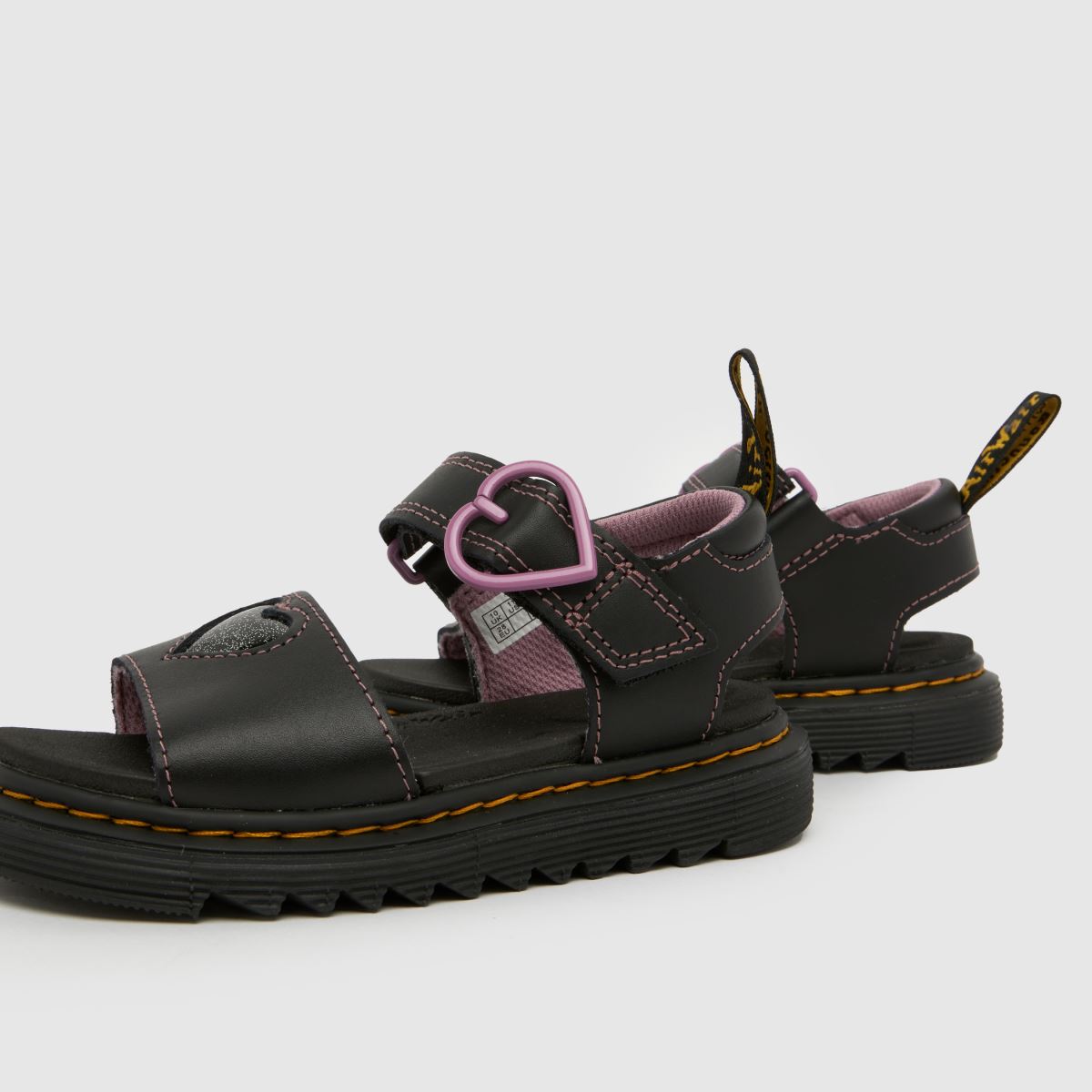 Dr Martens Marlowe Hearts II Girls Junior in Black Dr Martens Marlowe Hearts II 7