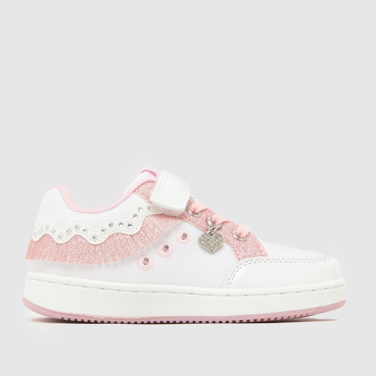Lelli Kelly White & Pink Frangetta Mix Girls Junior Trainers