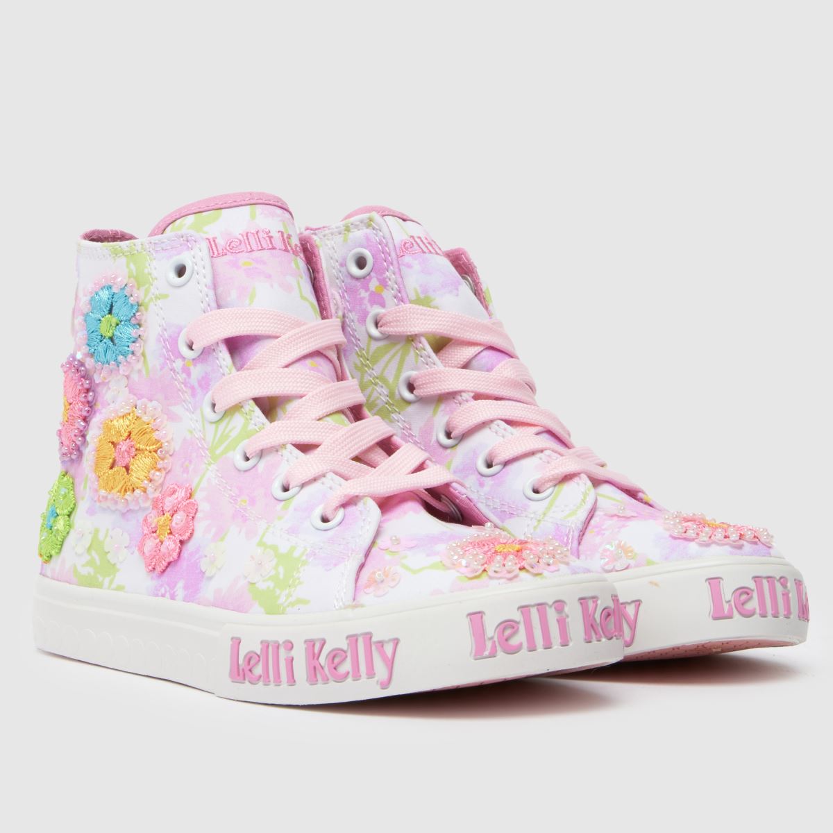 Kids Girls Junior White Multi Lelli Kelly Eloise Mid Trainers schuh