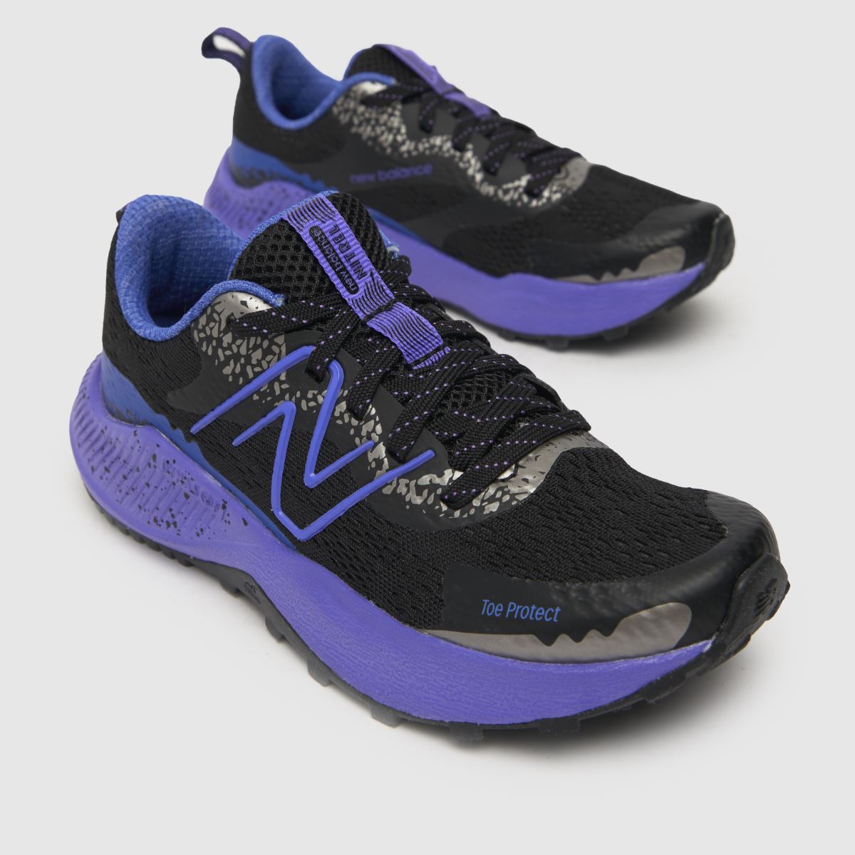 Kids Girls Junior Black & Purple New Balance Nitrel V5 Trainers schuh