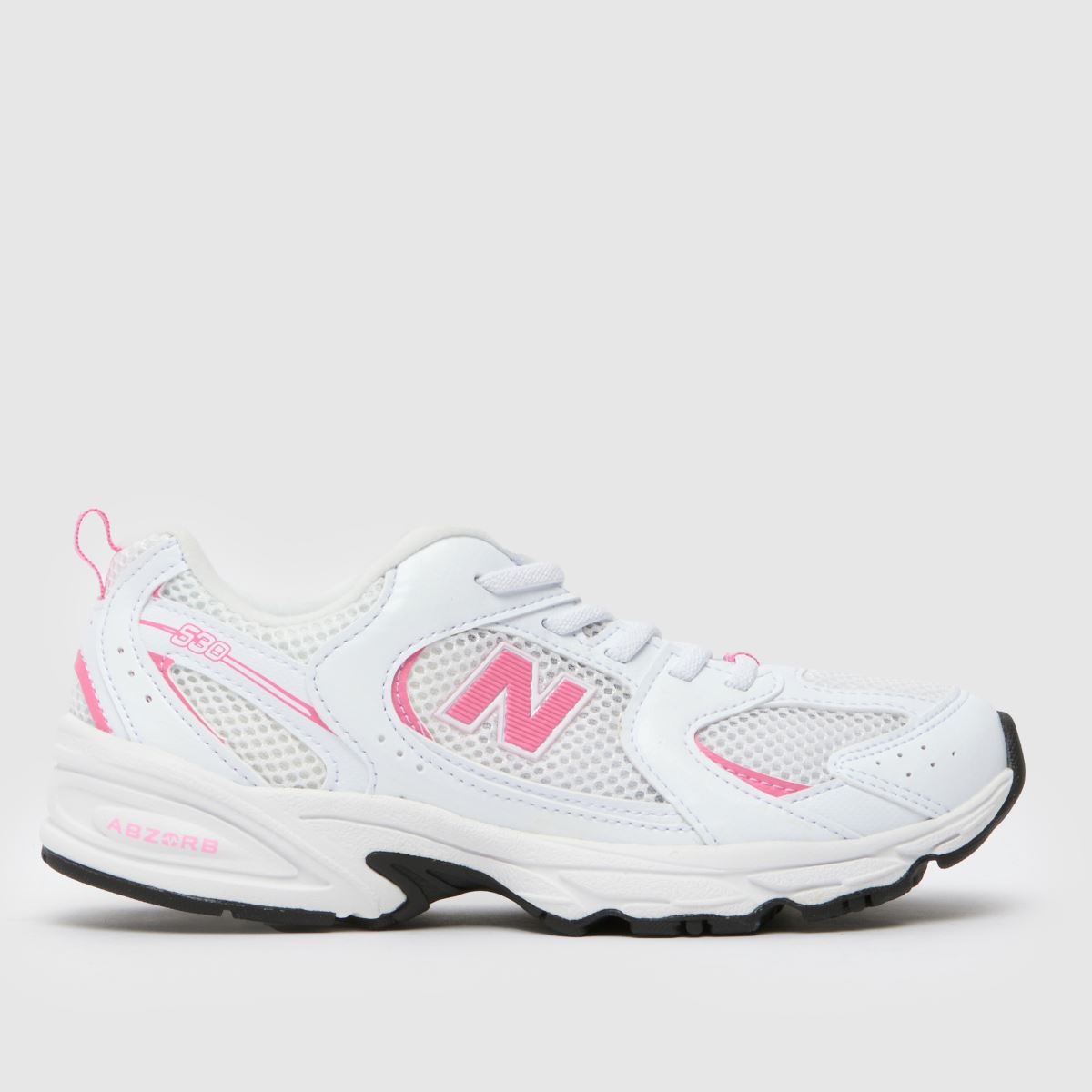 New Balance White & Pink 530 Girls Junior Trainers