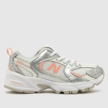 New Balance White & Pink 530 Girls Junior