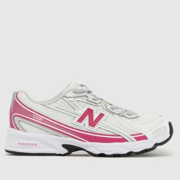 New Balance White & Pink 740 Girls Junior