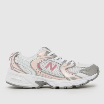 New Balance White & Pink 530 Girls Junior