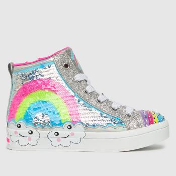 SKECHERS silver twi-lites 2.0 rainbow Girls Junior Trainers SKECHERS silver twi-lites 2.0 rainbow Girls Junior Trainers