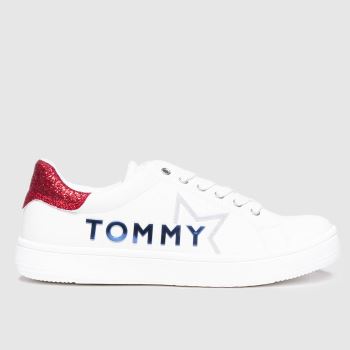 Tommy Hilfiger white & red low cut lace-up sneaker trainers junior Tommy Hilfiger white & red low cut lace-up sneaker trainers junior