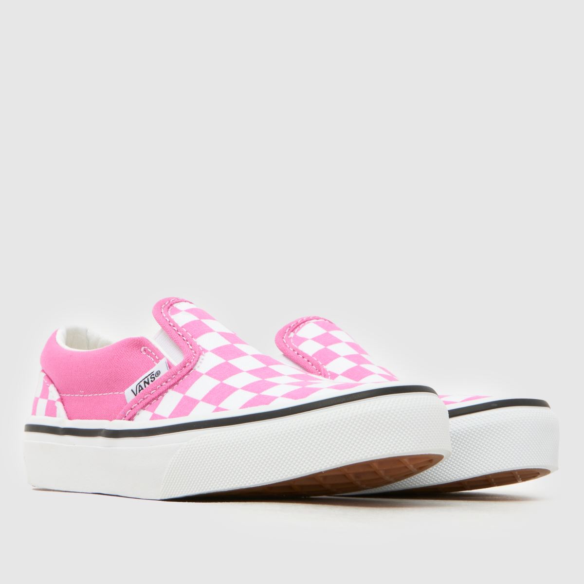 Vans Classic Slip-on Girls Junior in White & Pink Vans Classic Slip-on 1