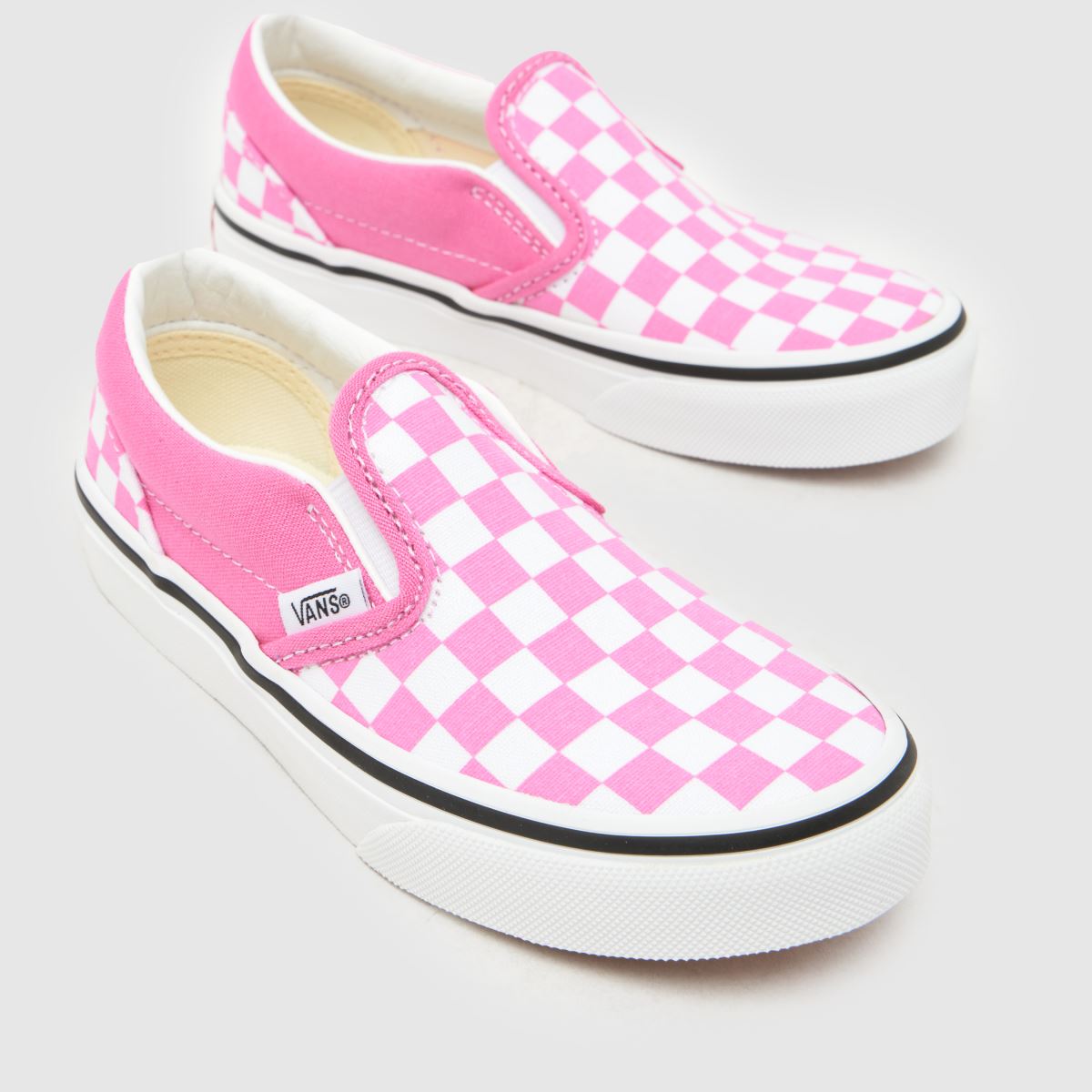 Vans Classic Slip-on Girls Junior in White & Pink Vans Classic Slip-on 4