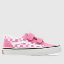 Vans Old Skool V Girls Junior in White & Pink Vans Old Skool V,1 of 4