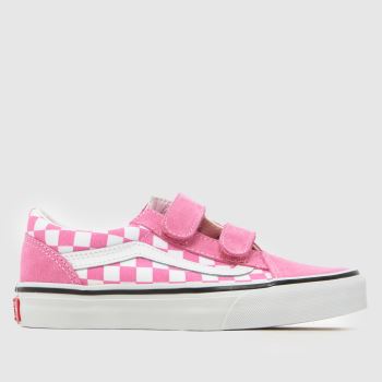 Vans White & Pink Old Skool V Girls Junior