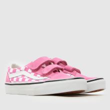 Vans Old Skool V Girls Junior in White & Pink Vans Old Skool V,2 of 4