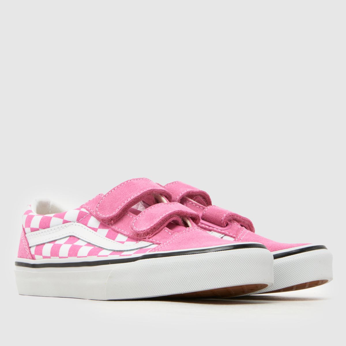 Vans Old Skool V Girls Junior in White & Pink Vans Old Skool V 1