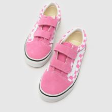 Vans Old Skool V Girls Junior in White & Pink Vans Old Skool V,4 of 4
