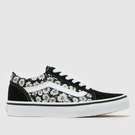 Kids Girls Junior White Multi Vans Old Skool Leopard Trainers | schuh