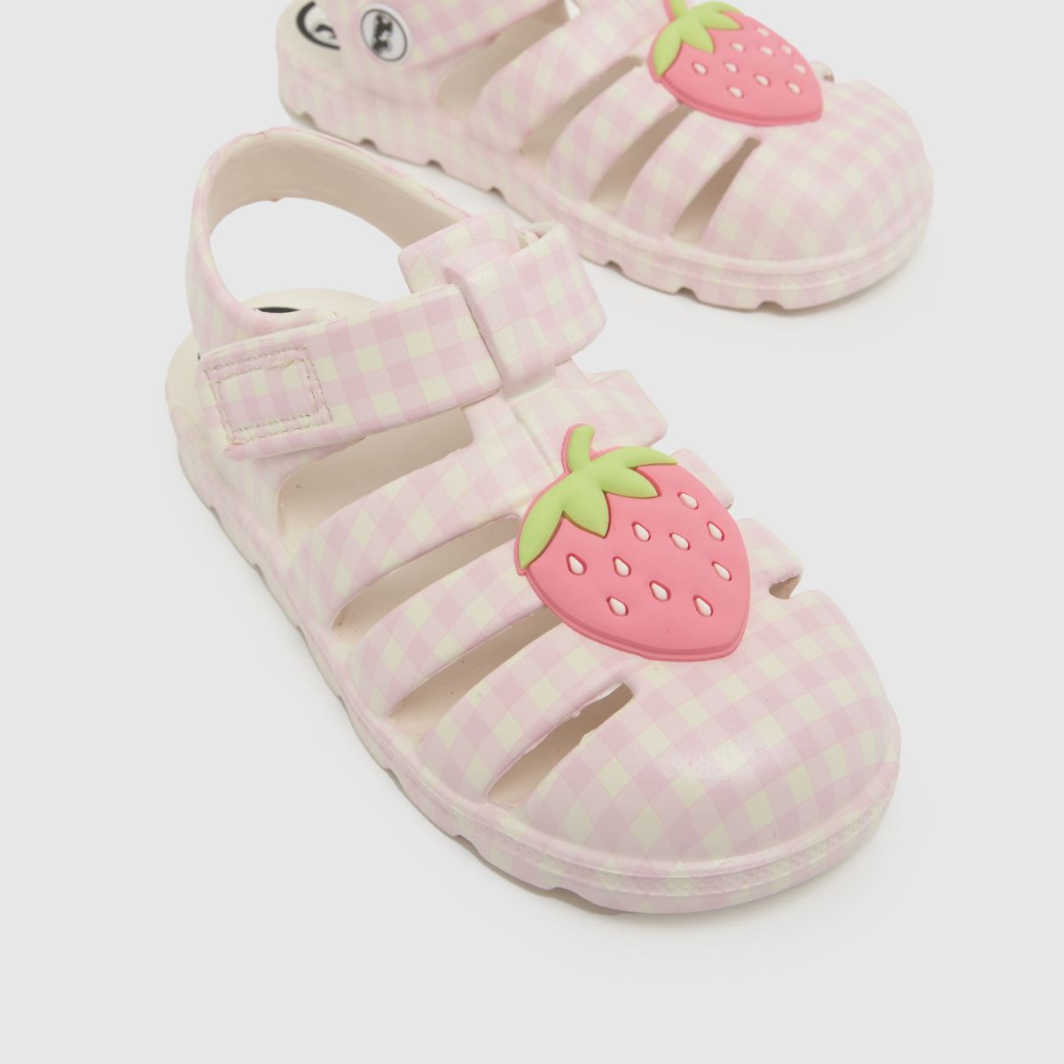 JUJU JELLIES Strawberry Check Cherub Girls Junior in White & Pink JUJU JELLIES Strawberry Check Cherub 4