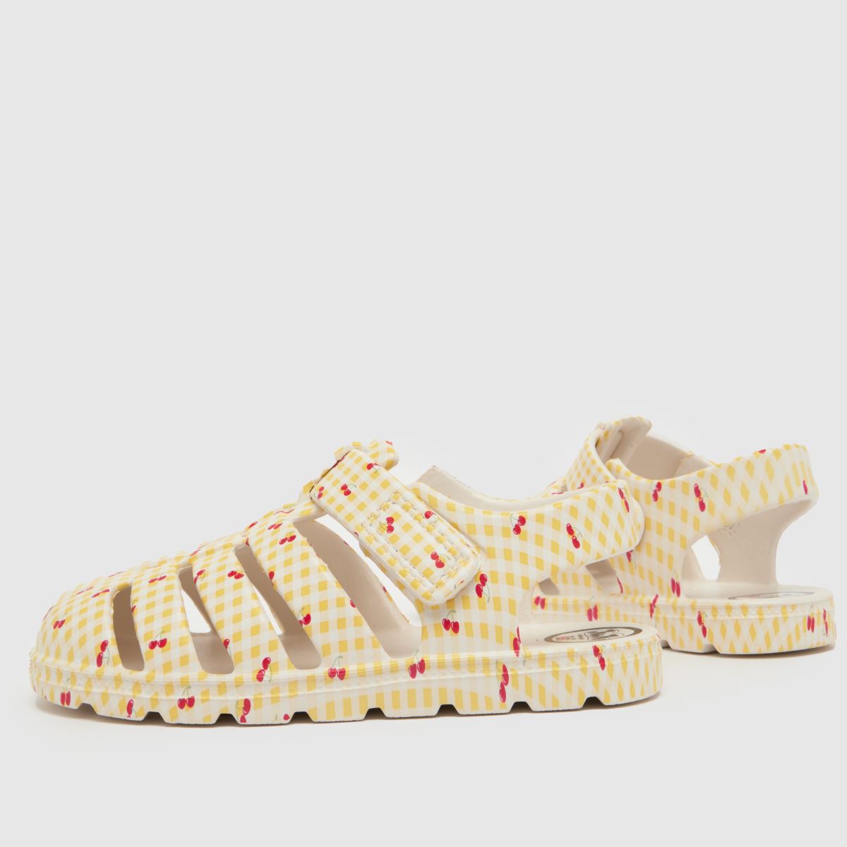 JUJU JELLIES Cherry Check Cherub Girls Junior in White & Yellow JUJU JELLIES Cherry Check Cherub 7