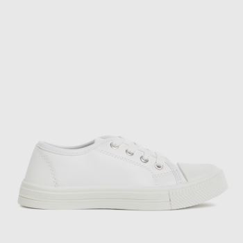 schuh white minimal lace trainers junior schuh white minimal lace trainers junior