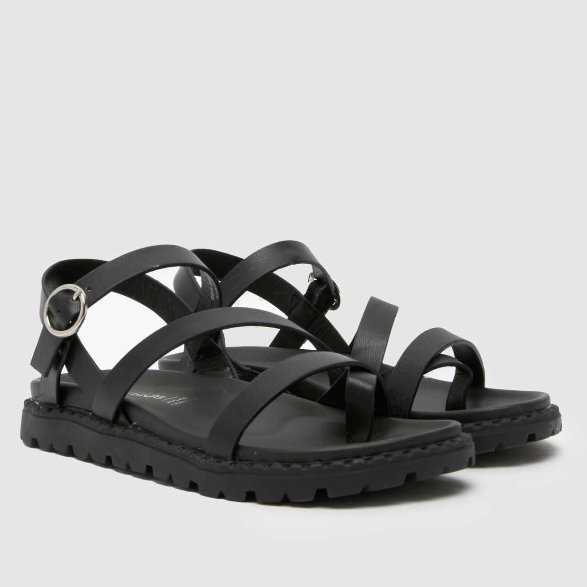 schuh Trula Strappy Footbed Girls Junior in Black schuh Trula Strappy Footbed 1
