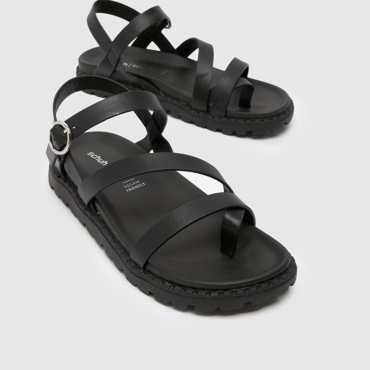 schuh Trula Strappy Footbed Girls Junior in Black schuh Trula Strappy Footbed 4