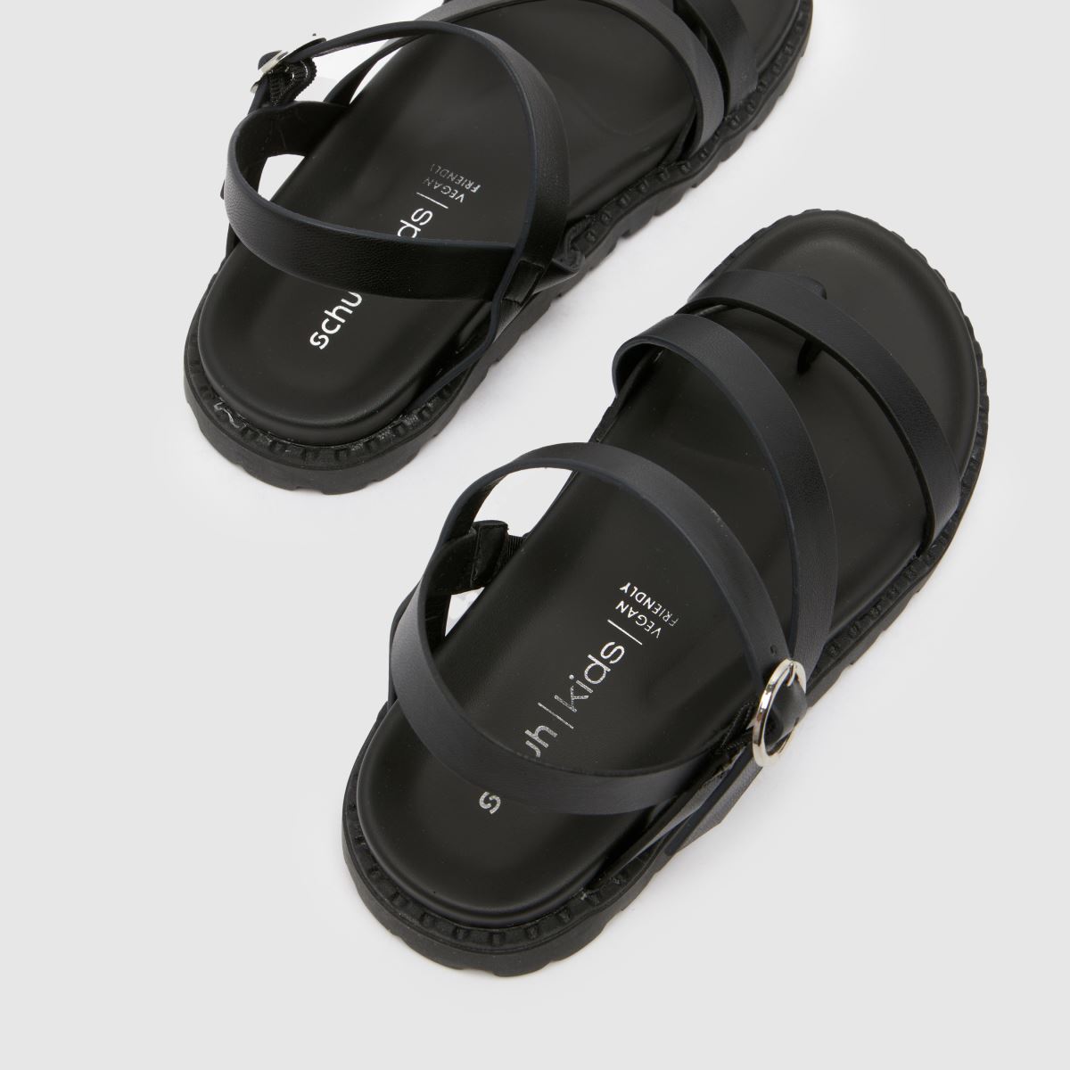 schuh Trula Strappy Footbed Girls Junior in Black schuh Trula Strappy Footbed 7