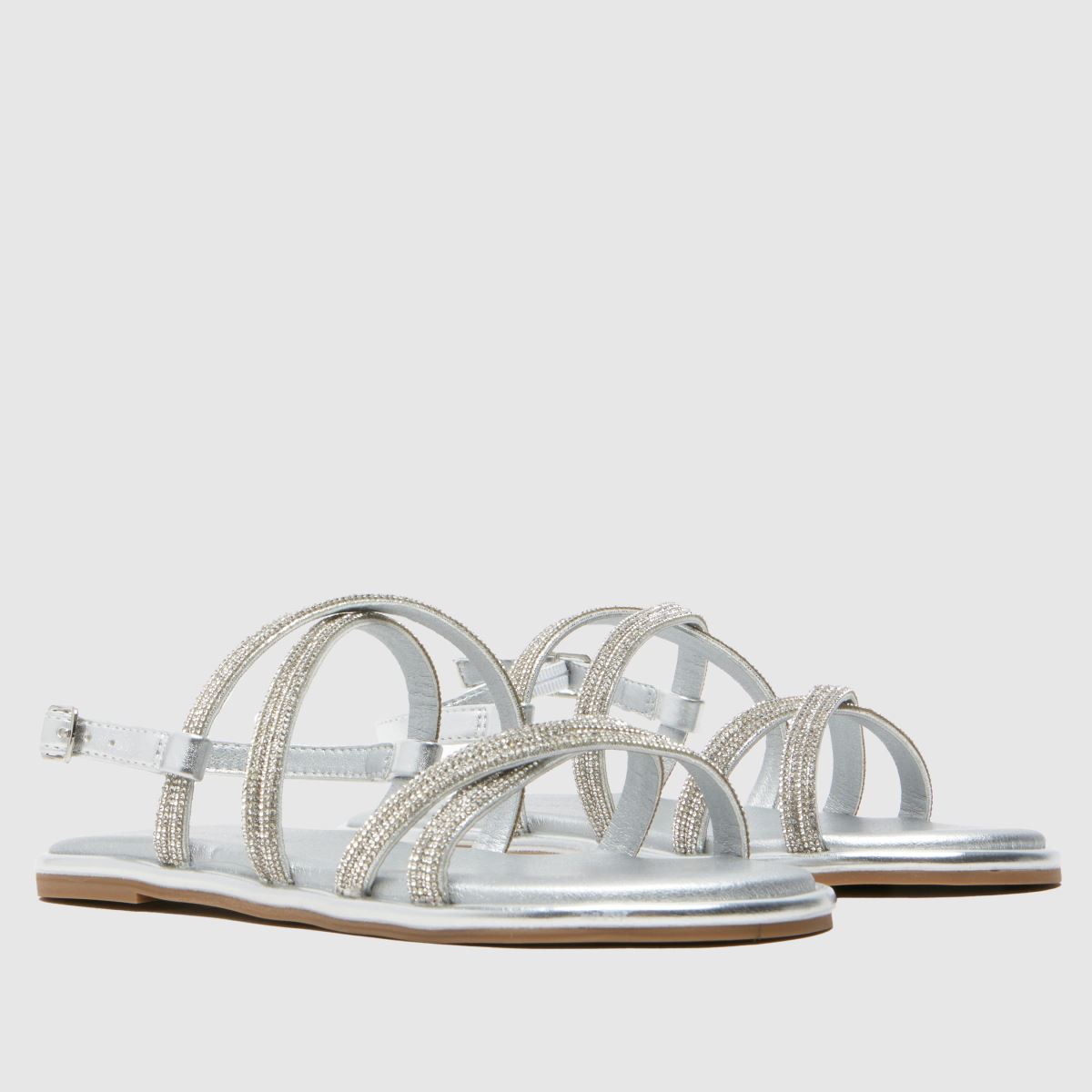 schuh Tevy Embellished Strappy Girls Junior in Silver schuh Tevy Embellished Strappy 1