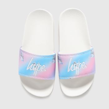 Hype white & pl blue unicorn fade sliders youth Hype white & pl blue unicorn fade sliders youth