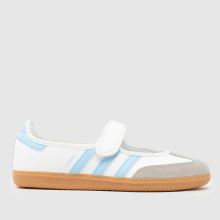 adidas Samba Jane Girls Youth in White & Pl Blue adidas Samba Jane,1 of 4