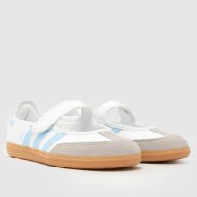 adidas Samba Jane Girls Youth in White & Pl Blue adidas Samba Jane,2 of 4