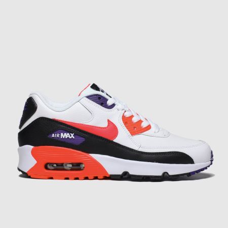 nike white & red air max 90 leather trainers youth nike white & red air max 90 leather trainers youth